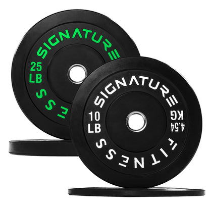 Fitvids Olympic Bumper Weight Plates 70 LB Pair Black