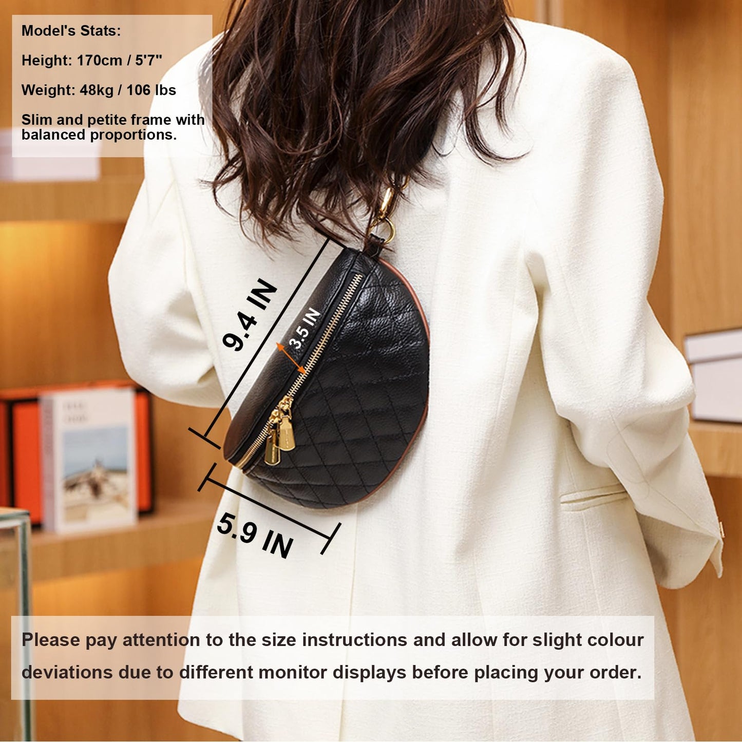 Eslcorri Small Crossbody Sling Bag for Women Trendy - Fashionable Fanny Packs Vegan Leather Chest Belt Bum Bag Anti Theft Crossbody Sling Purse for Women for Travel Sport Camping - Pure Brown