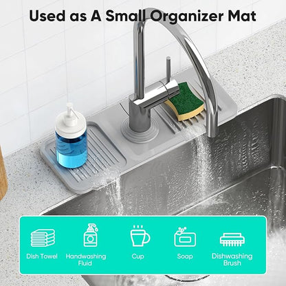 14.6'' Faucet Mat for Kitchen Sink Kitchen Sink Splash Guard Silicone Kitchen