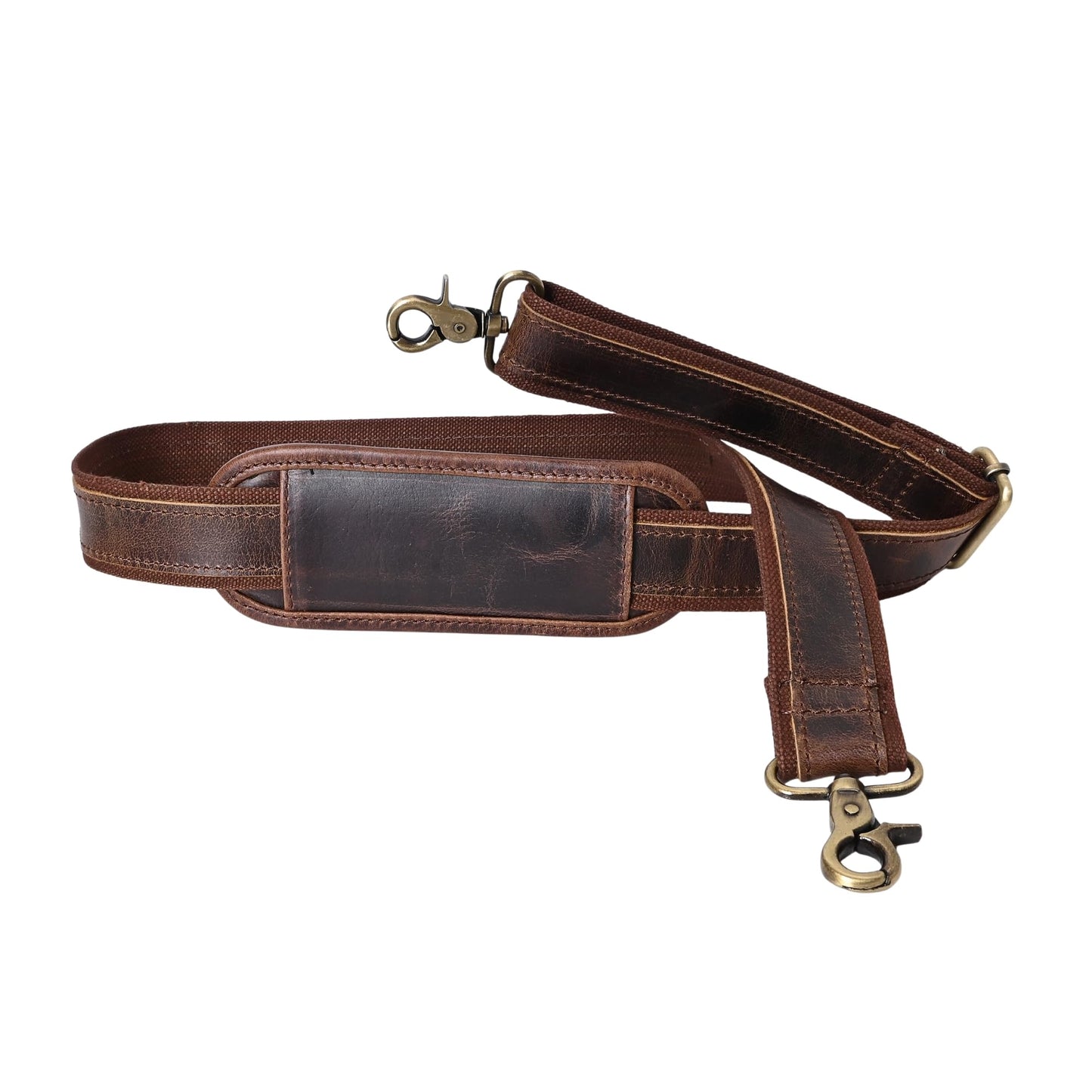 Autentico Premium Tan Leather Travel Bag Strap Adjustable Replacement Shoulder Strap Extra Wide Padded Design for Weekenders, Carry-Ons, Duffels Genuine Leather Comfort (Dark Brown)