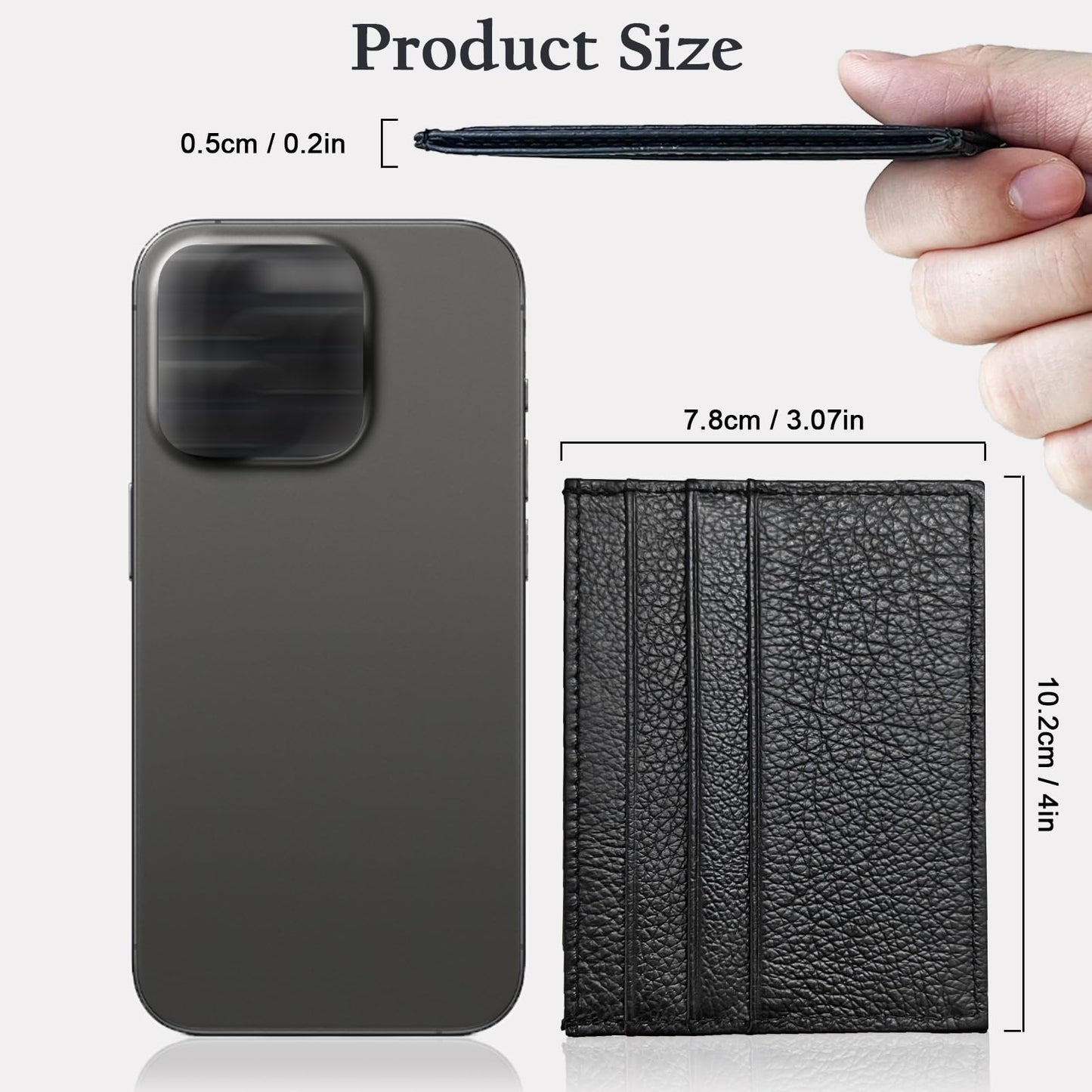 WOXVM Credit Card Holder Wallet RFID Blocking Slim Credit Card Cases Holder Premium Leather Minimalist Front Pocket Small Wallet with 6 Card Slots and 1 Pockets for Men Women (Black)