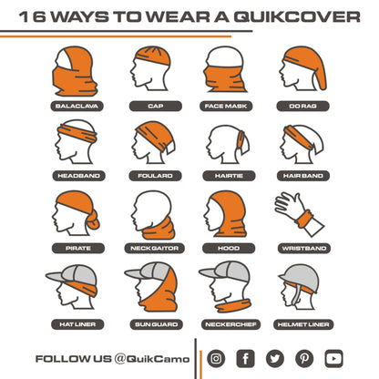 QuikCamo Camo Neck Gaiter Face Mask (Realtree Max-5)