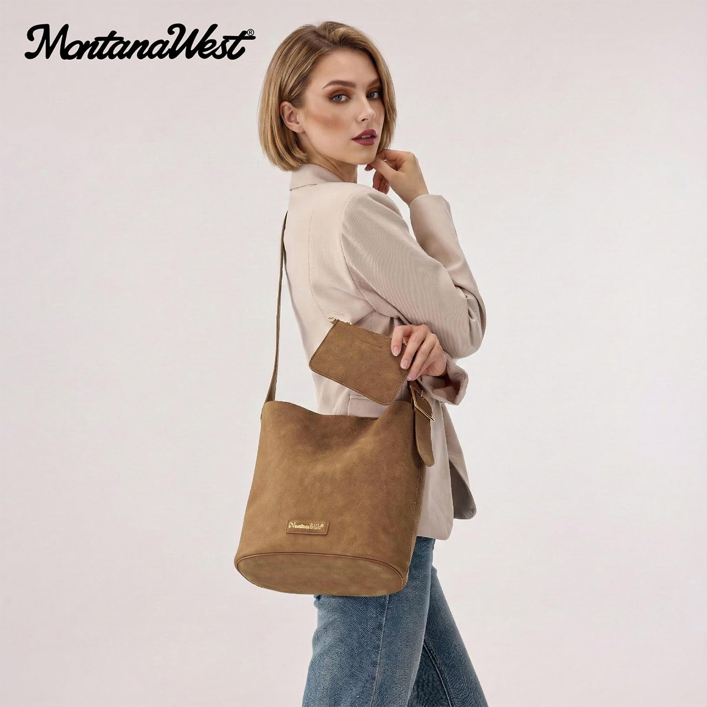 Montana West Medium Hobo Bags for Women with Coin Purse, Soft PU Leather Bucket Shoulder Ladies Handbag with Adjustable Strap, MWC-626CM