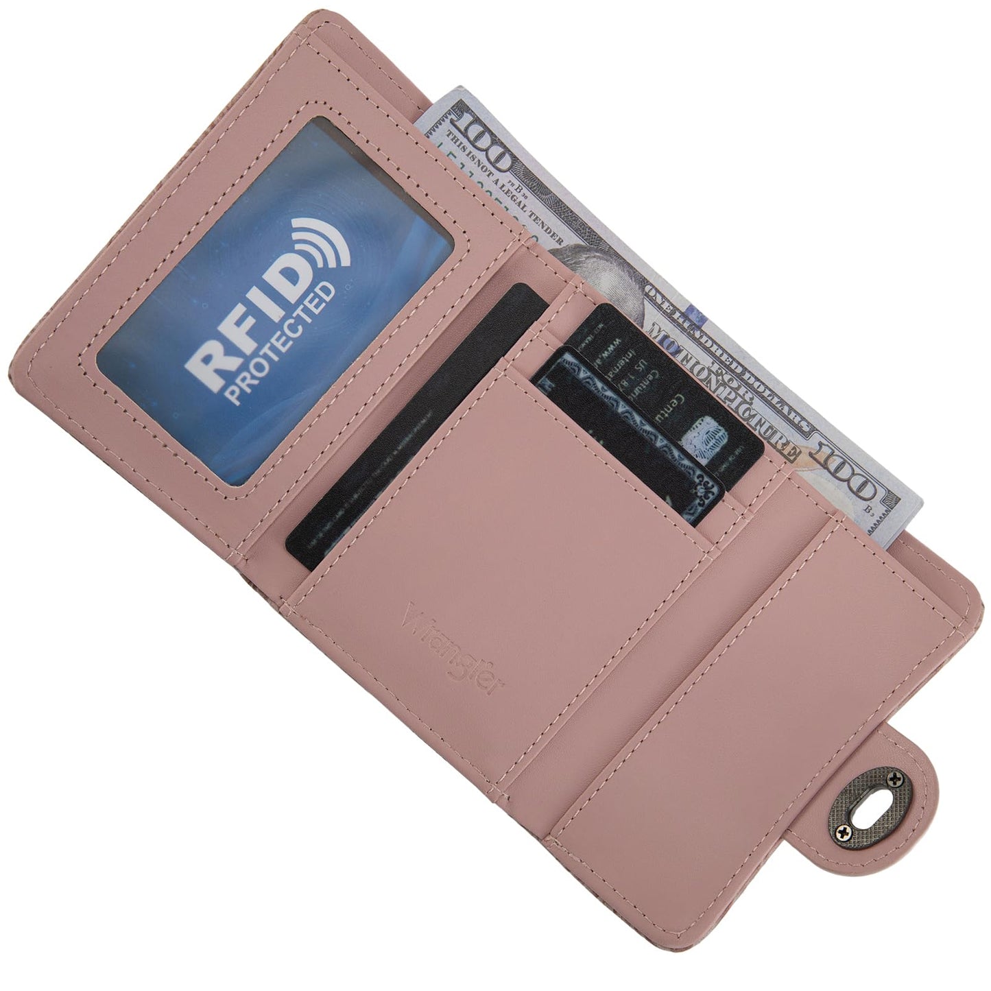 Montana West X Wrangler Small Wallet Minimalist Trifold Women's Wallets Card Cases Western Floral Money Organizers with Rfid Blocking Lining and Zipper Coin Pocket