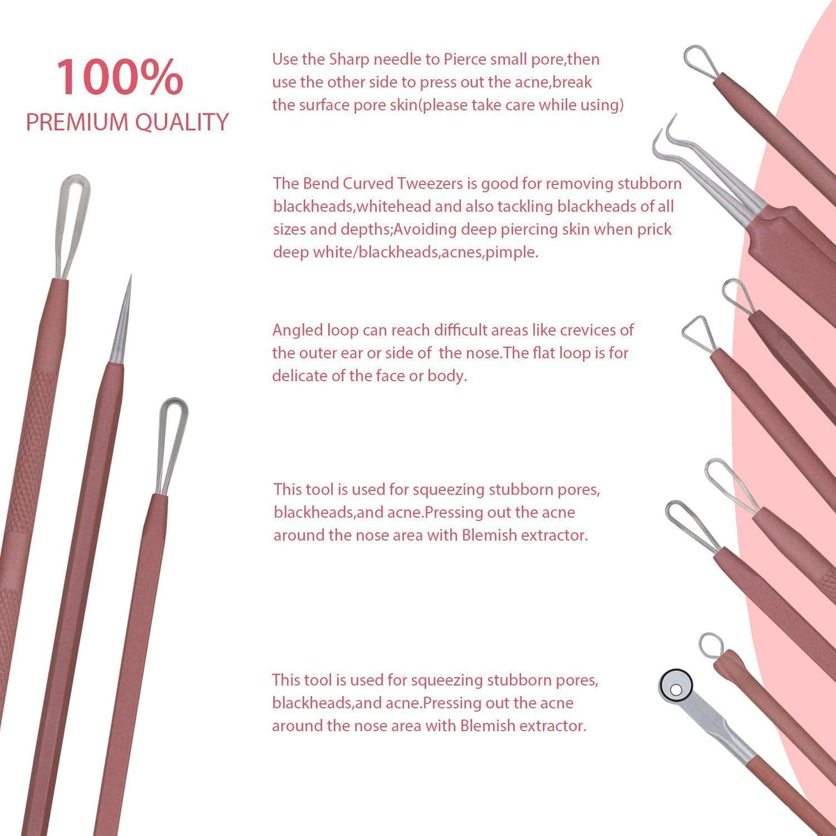 JPNK Blackhead Remover Comedone Extractor Acne Removal Kit..