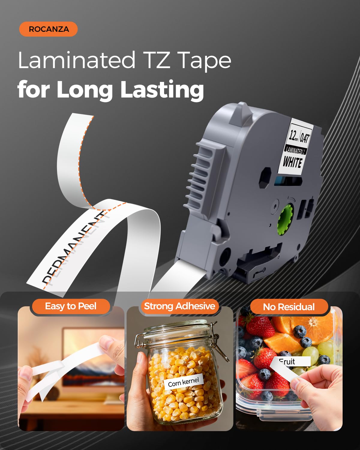 12mm 0.47 Laminated White Tz Tape Compatible for Brother Label Maker Tape TZe-231 TZe231 Work with PTouch PT-D220 D210 H110 D200 D400 1280 D610BT 1880 1830 Refills, TZ TZe 1/2" Black on White, 4-Pack