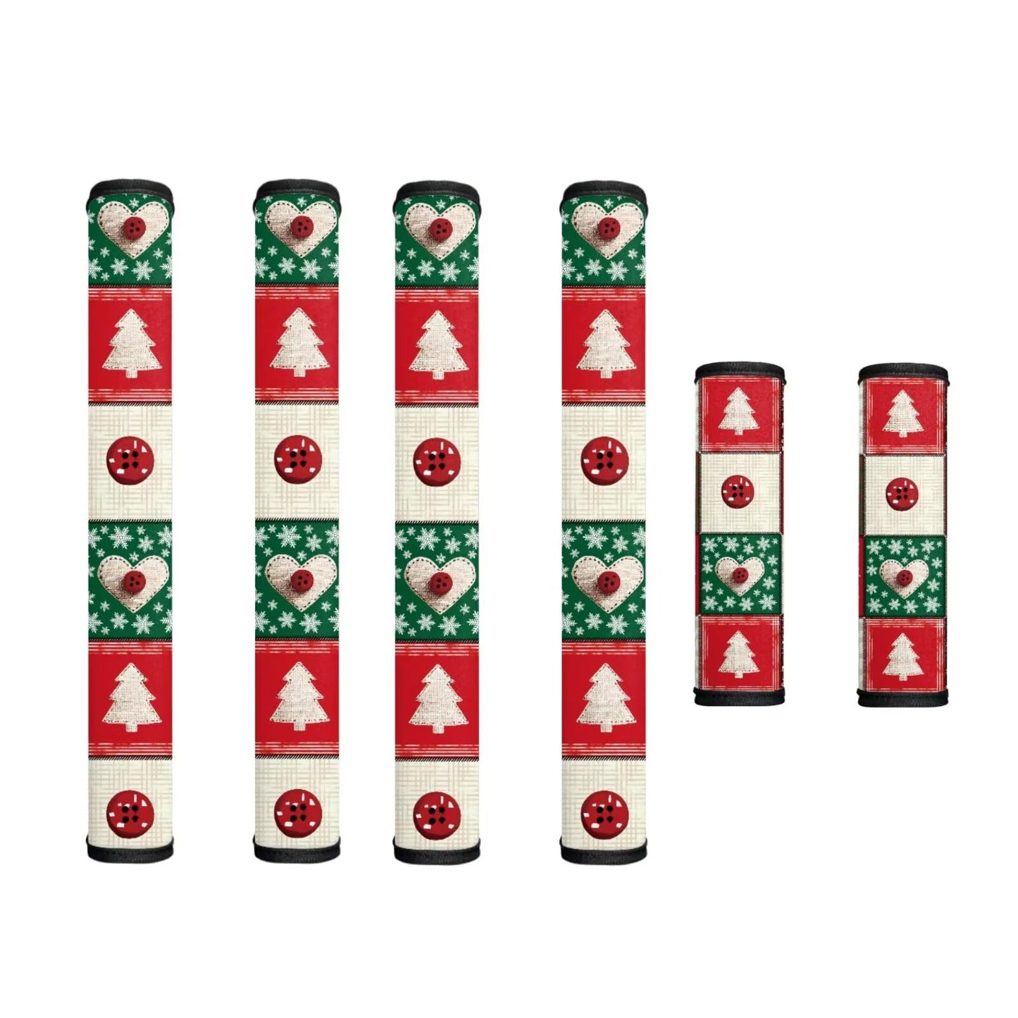 Hwzdsyxl Fridge Door Handle Covers Winter Kitchen Appliance Protective Gloves 6 PCS Anti-Scratch Refrigerator Handle Cover for Christmas Decor, Christmas Tree Heart Button Snowflake Print