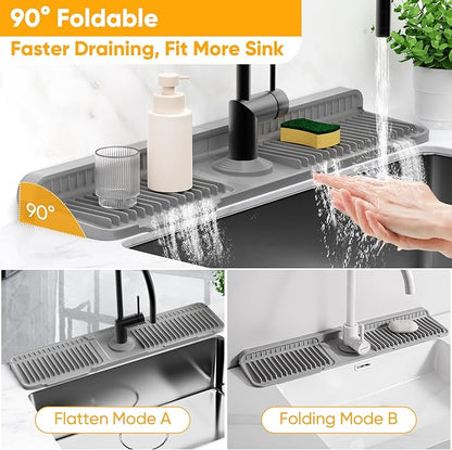 24'' Longer Faucet Mat for Kitchen Sink Splash GuardKitchen Sink Faucet Mat