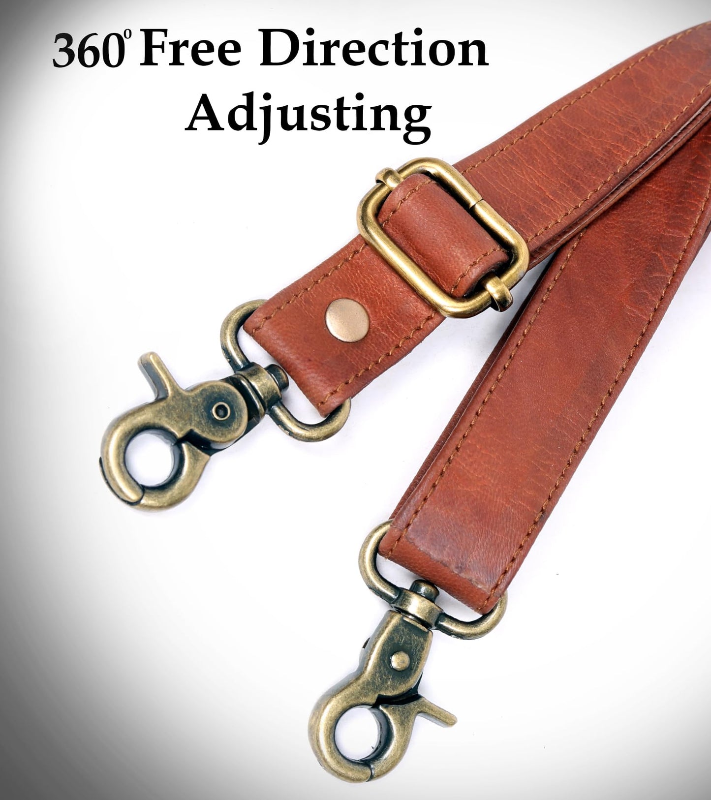 Genuine Brown Leather Purse Straps Replacement Crossbody - 60-inch Long Thin Adjustable Shoulder Straps for Handbags, Purses, Tote, Leather Bags with Gold Metal Swivel Hooks