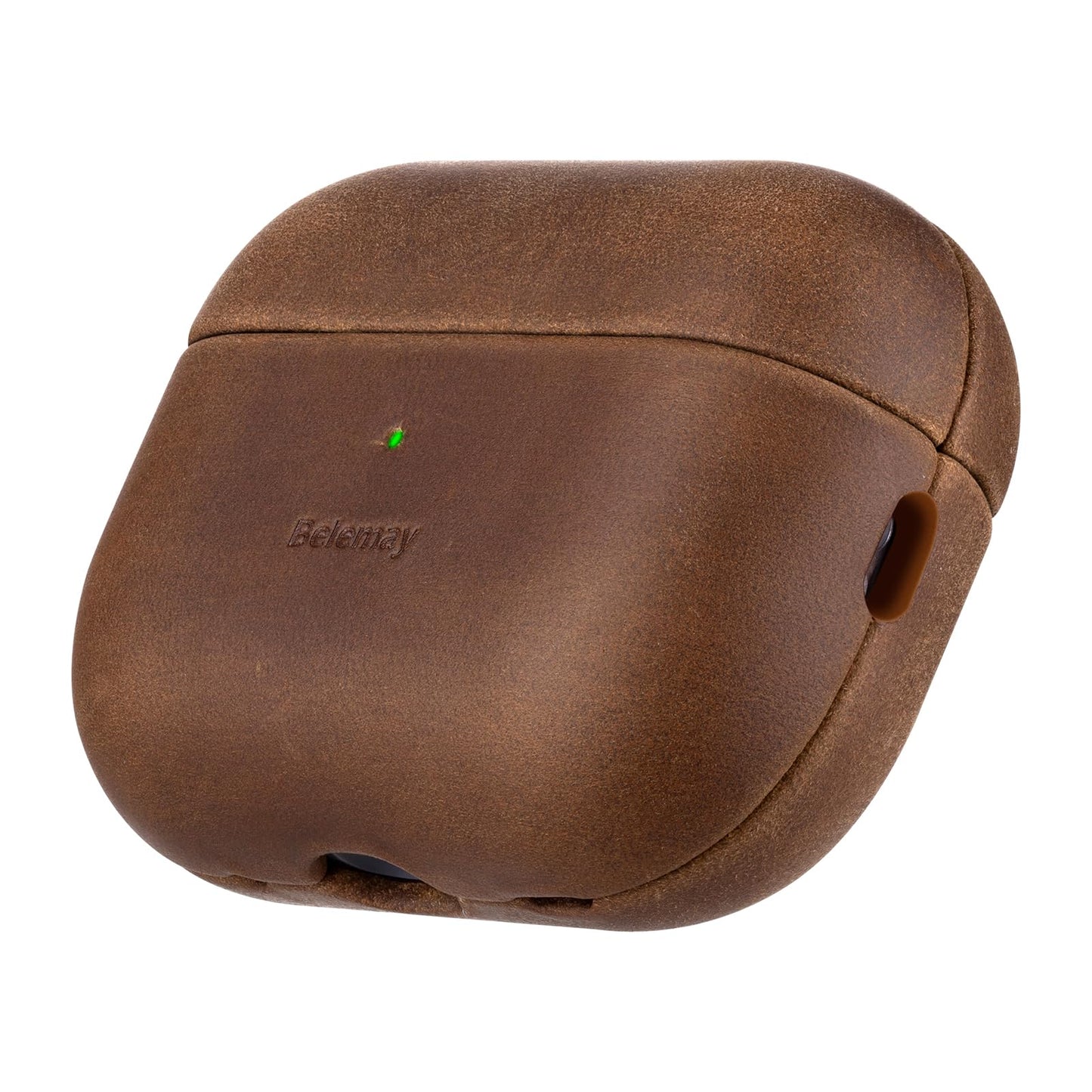 Belemay Handcrafted Crazy Horse Leather Case for AirPods Pro 3rd Gen (2025), Vintage Aesthetic, Two-Tone Effect, Unique Patina, Compatible with MagSafe, Compatible with Airpods Pro 3, Vintage Brown