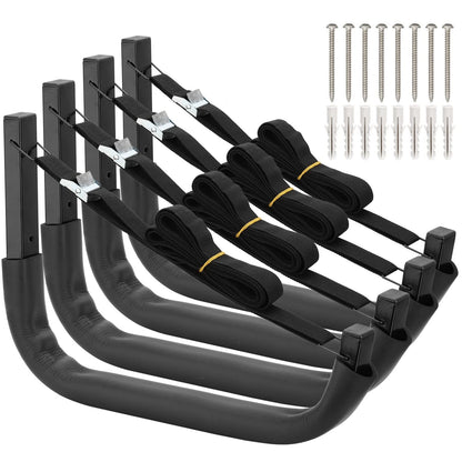 Kayak Storage Hooks, Wall Mount Garage Canoe Storage Hangers for Kayaks or Paddleboards, Heavy Duty Wall Rack (150LBS Capacity)