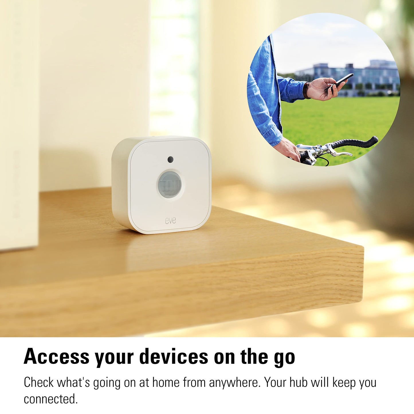 Eve Motion (Matter) - Smart Motion Sensor with Light Sensor, IPX3 Water Resistance, Automatic Activation of Lights and Devices, Thread