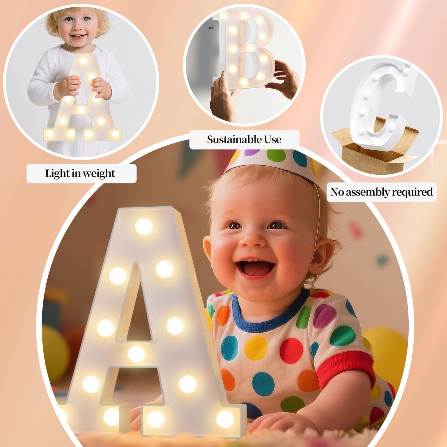 NANXU LED Marquee Light Up Letters Sign - Lighted Letters Alphabet for Birthday, Graduation, Bar Wall & Table Party Decor, Wedding Anniversary and Christmas Decorations, Letter F