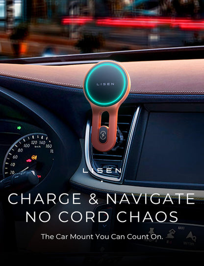 LISEN for iPhone 17 MagSafe Car Mount Charger, [Safer & Faster] Vent Magnetic Wireless Car Charger, Car Vent Phone Mount Charger Fits iPhone 17Pro/ Max/Air 16 15 14 13, Samsung with MagSafe Case