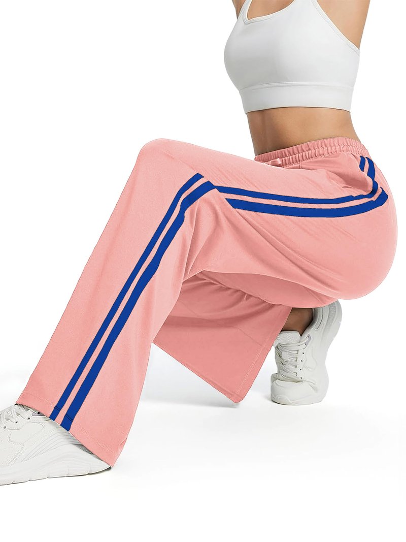 Tapata Tall Women's 34" Inseam Track Pants Elastic Waistband Y2K with Zipper Pockets Dance Studio Sweatpants, Pink, XXL
