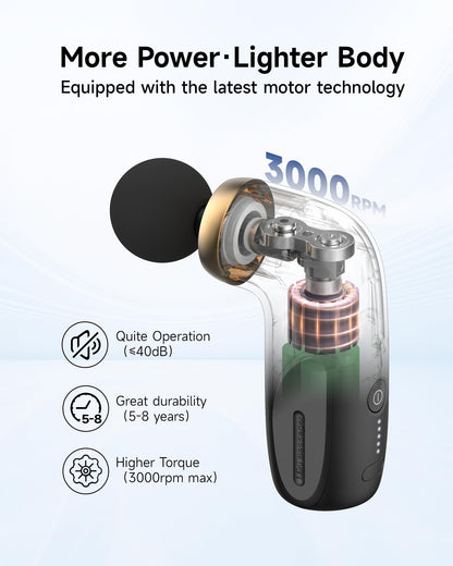 HEYCHY A1 Super Mini Massage Gun, Percussion Deep Tissues Muscle Massager, Travel Massage Gun, Compact Sports Massager, Portable Handheld Massager for Office, Home, Athletes(Black)