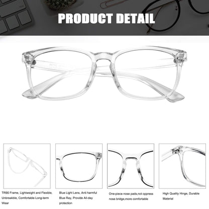 Hycredi Kids Blue Light Blocking Glasses，Anti Eyestrain & UV Protection, Computer Gaming TV Phone Glasses for Boys Girls (Transparent)