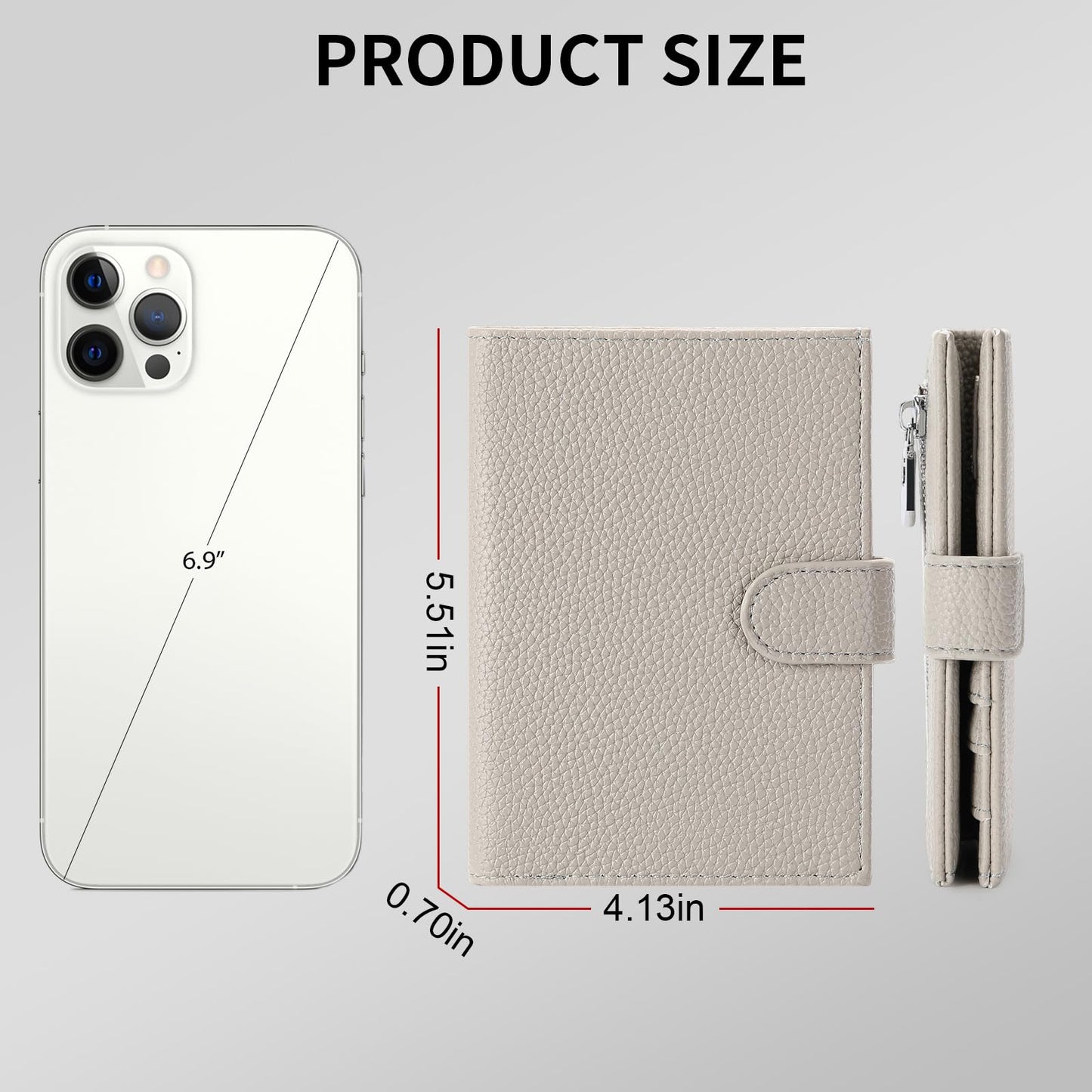 LEEXTON Passport Holder Wallet for Women,RFID Blocking Zippered Coins Pocket and Cash Slot Slim Compact Travel Wallet Passport Cover Case