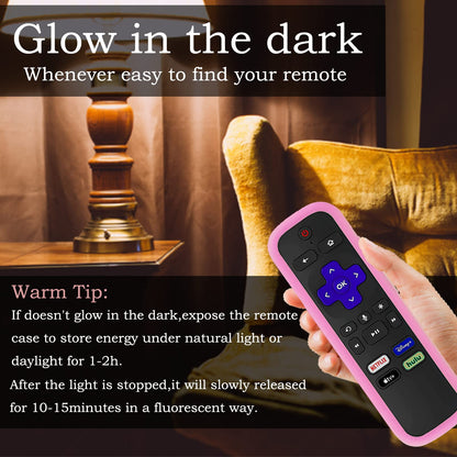 Silicone Protective Controller Cover fits for Roku TV Voice Remote | Element Roku | Westinghouse Roku TV Controller Cover,Glow in The Dark