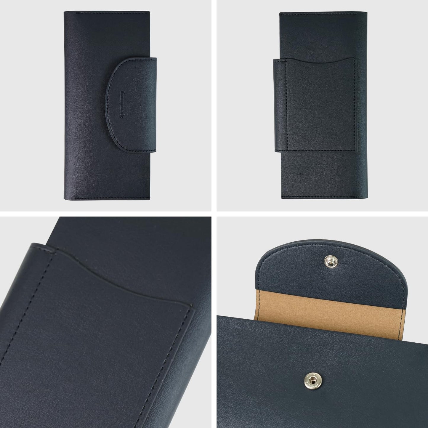 carrotez All-in-One Long Bifold 2-Tier PU Leather Wallet for Women, Money Organizer for Travel, Budgeting, Cash Envelope Wallet for Carrying Cash, Credit Cards & Business Cards - Indigo