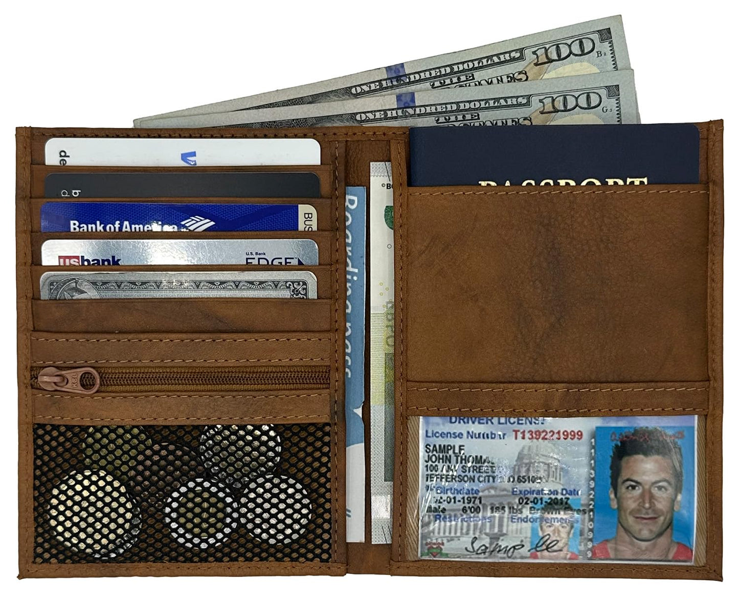 Antique Saddle RFID Genuine Leather Passport Wallet