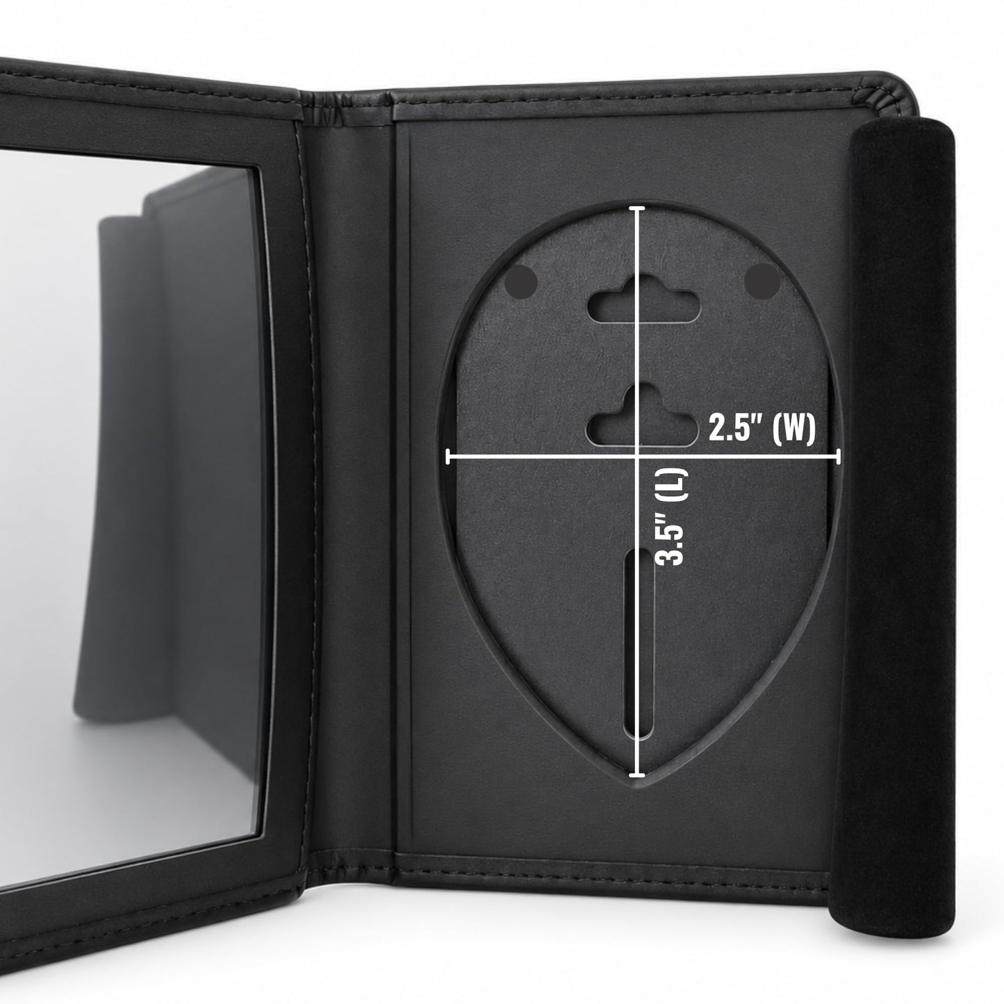 ASR Federal Genuine Leather Unisex Law Enforcement Badge Holder Case - Shield, Basketweave Black