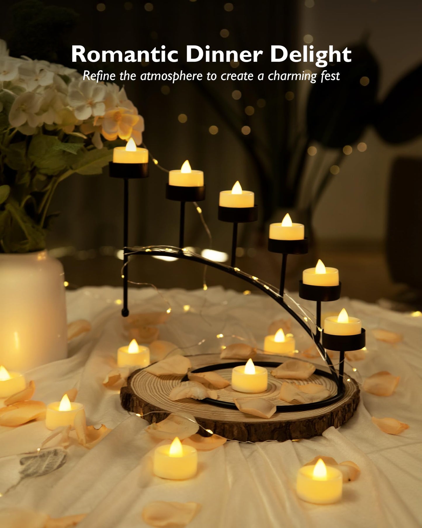 BEICHI Remote Candles, 24 Pack Timer Candle, Flameless Tea Lights Candle Battery Operated, Flickering LED Tea Lights, Timer Battery Votive Candles- Warm White- Ivory Base