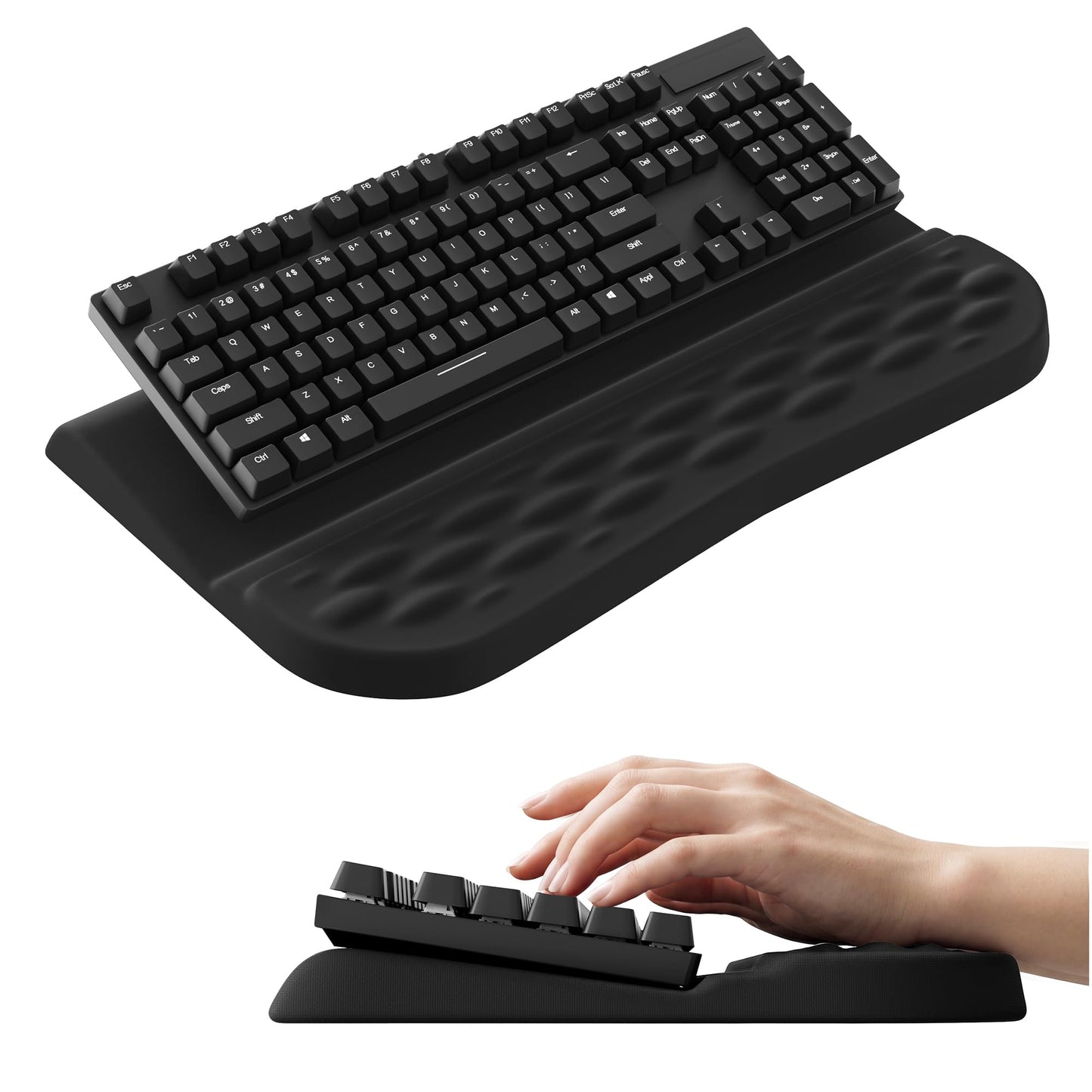 Laborio Keyboard Wrist Rest Stand for Desktop, 2 Angle Ergonomic Computer Keyboard Stand Key Board Riser Holder with Wrist Support, Arm Rest for Office, Home, Desk