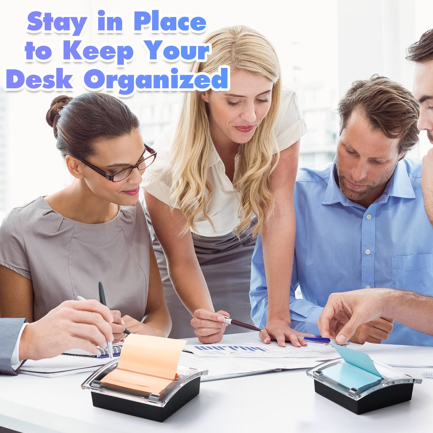 4 Pcs Pop up Sticky Notes Dispenser Sticky Note Holder Black Base Clear Top for 3 x 3 Inches Pad Holder for Acrylic Memo Organizer Fits Reminder School Office Home Store