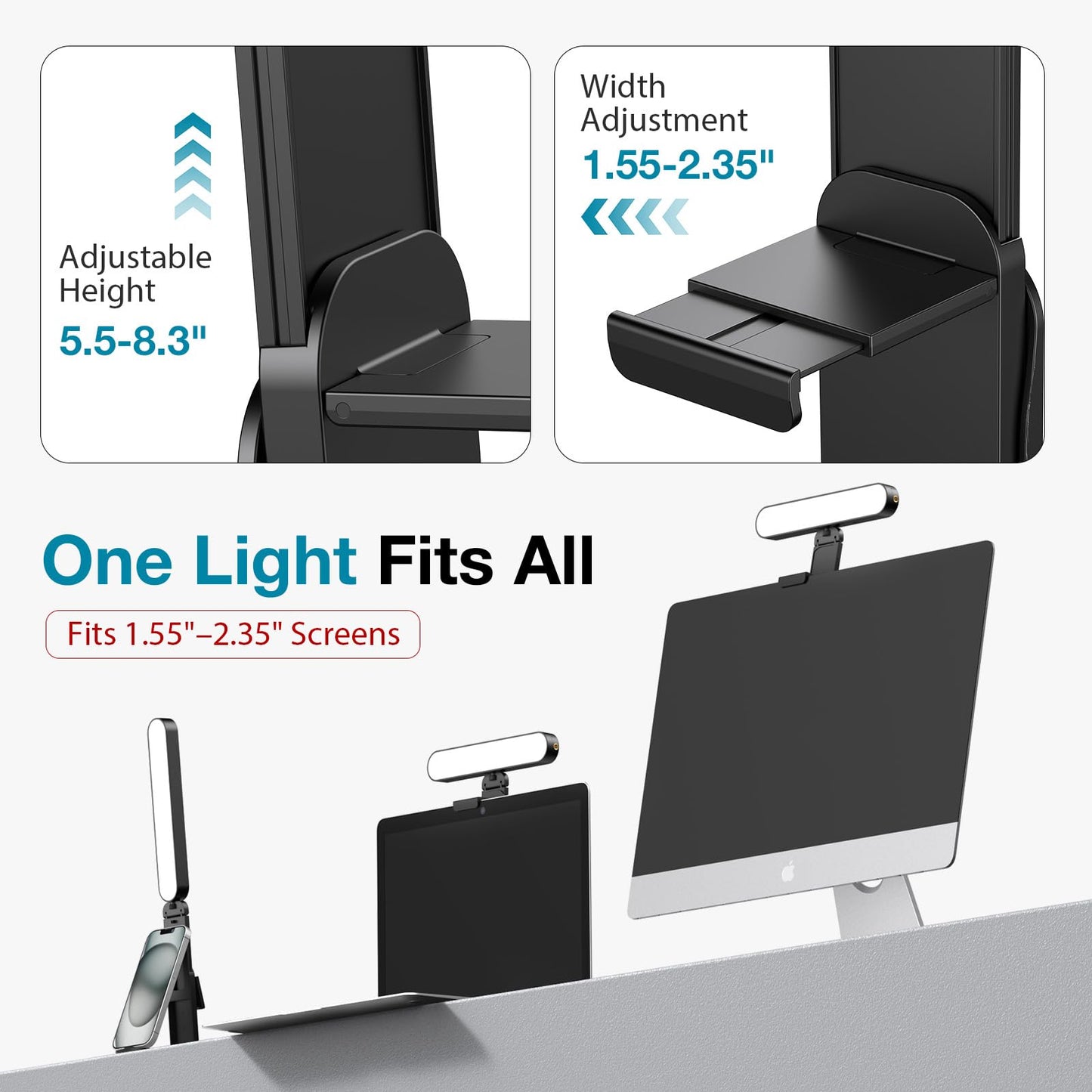 InnoGear Video Conference Light, On-Camera Video Lights for Monitor Desk LED Streaming Lighting with Remote and Touch Control Selfie Zoom Lighting for Computer Webcam Laptop Podcast, Recording