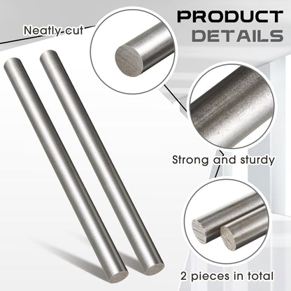 Gisafai 2 Pcs 1018 Carbon Steel Round Rod 5/8" Diameter, 12" Length Cold Rolled Steel Bar Unpolished Finish Rod for Shaft Gear Drill Lathes Boring Machine Turning Miniature Axle Stock
