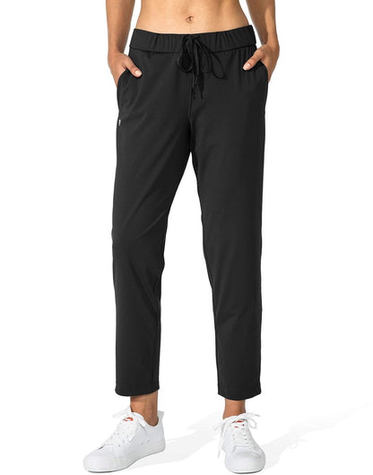 G Gradual Women's Pants with Deep Pockets 7/8 Stretch Sweatpants for Women Athletic, Golf, Lounge, Work (Black, 3X-Large)