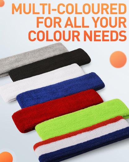 Tanluhu Sweatbands Sport Headbands for Men & Women,Terry Cloth Sweat Band for Tennis, Running, Basketball, Working Out, Exercise- Athletic Sweat Cotton Headband Outdoor