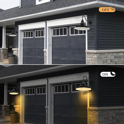 Exterior Farmhouse Gooseneck Barn Light, Porch Lights Outdoor, 16 Inch Vintage Outside Garage Lights Fixtures, Anti-Rust Waterproof Outdoor Light for Patio Frontdoor Entryway Doorway, Matte Black