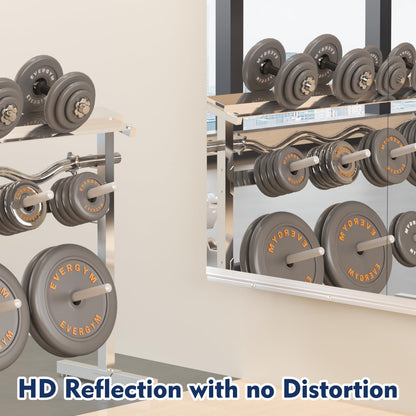 Snowdool Gym Mirror, 48''x30'' 3PCS Mirrors for Home Gym Wall Large, Full Body Mirror for Yoga, Garage, Dance Studio, Anti-Rust, Tempered Glass,Frameless Rectangle Wall-Mounted Workout Mirrors