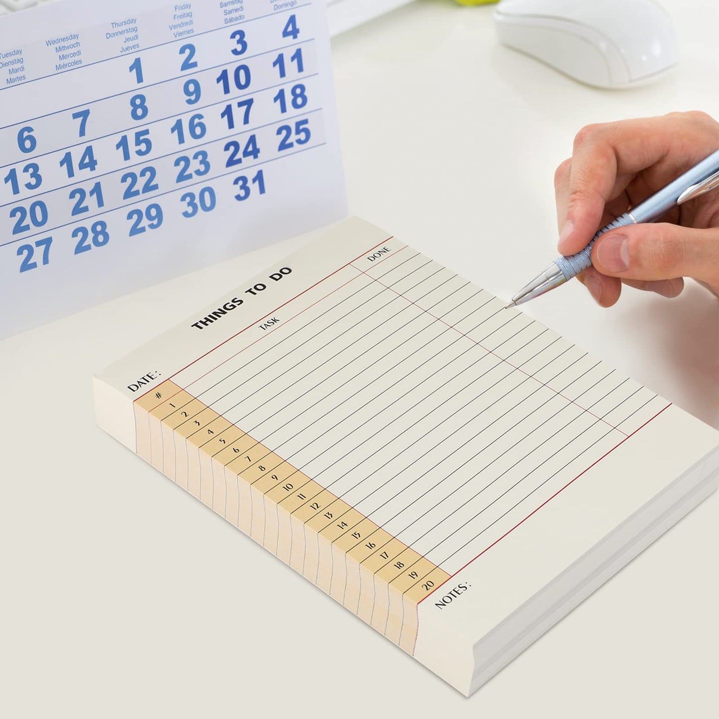 Spakon 300 Sheets Daily to Do List Notepad Notebook Library Card to Do Planner Checklist Memo Writing Pad Schedule Reminder Office Homework Planner for Task, 6" x 8(Retro,Beige)