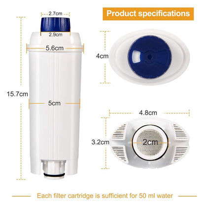 Ouxunus Filter - Coffee Machine Filter for Delonghi with Activated Carbon Softener, Water Filter Compatible with De'Longhi ECAM, Esam, ETAM, BCO, EC. (Pack of 2)