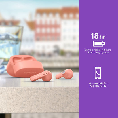 Philips T2236 True Wireless Headphones with IPX4 Water Resistance and Super-Small USB-C Charging case