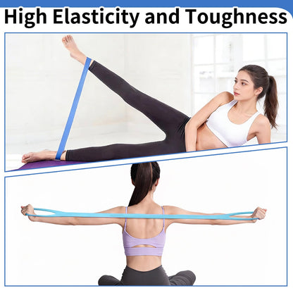Resistance Bands for Working Out, 5 Pack Resistance Bands & 1 Pcs Elastic Pilates Flexband for Physical Therapy, Stretch Exercise Loop Bands for Yoga, Booty & Legs Strength Training