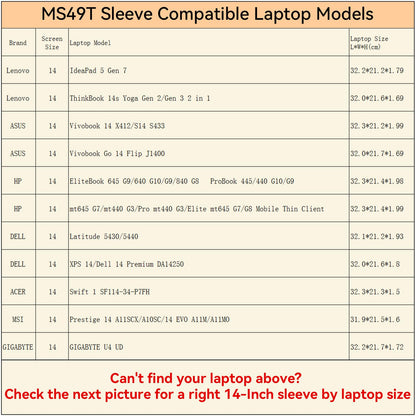 Smatree MS49T Hard Protective 14 inch Laptop Sleeve Case Compatible for DELL XPS 14/Latitude/14 Premium, Lenovo IdeaPad/ThinkBook, HP Elite/Elitebook/ProBook, ASUS Vivobook, MSI/ACER/GIGABYTE