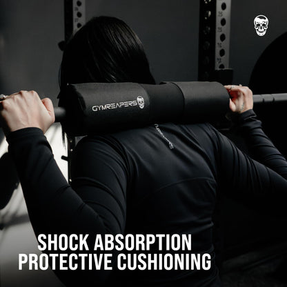 Gymreapers Barbell Squat Pad - Protective Bridge Pad for Hip Thrust, Squats, Lunges - Hip Support, Neck Protection for Bar (Black Covered)