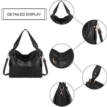 TOVAXY Women's Hobo Handbags Crossbody Bags Ladies Tote Shoulder Bags Purses and Wallet Set 2pcs