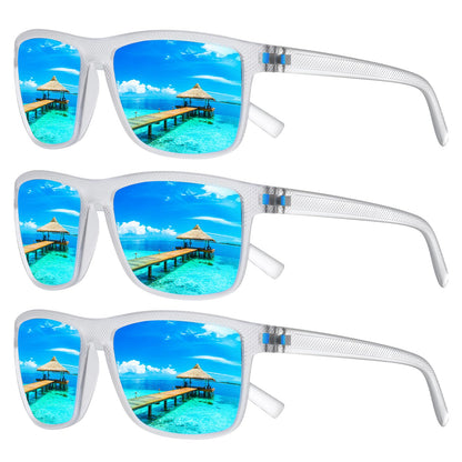 Square Polarized Sunglasses for Men and Women Lightweight Frame Sun Glasses with UV Protection