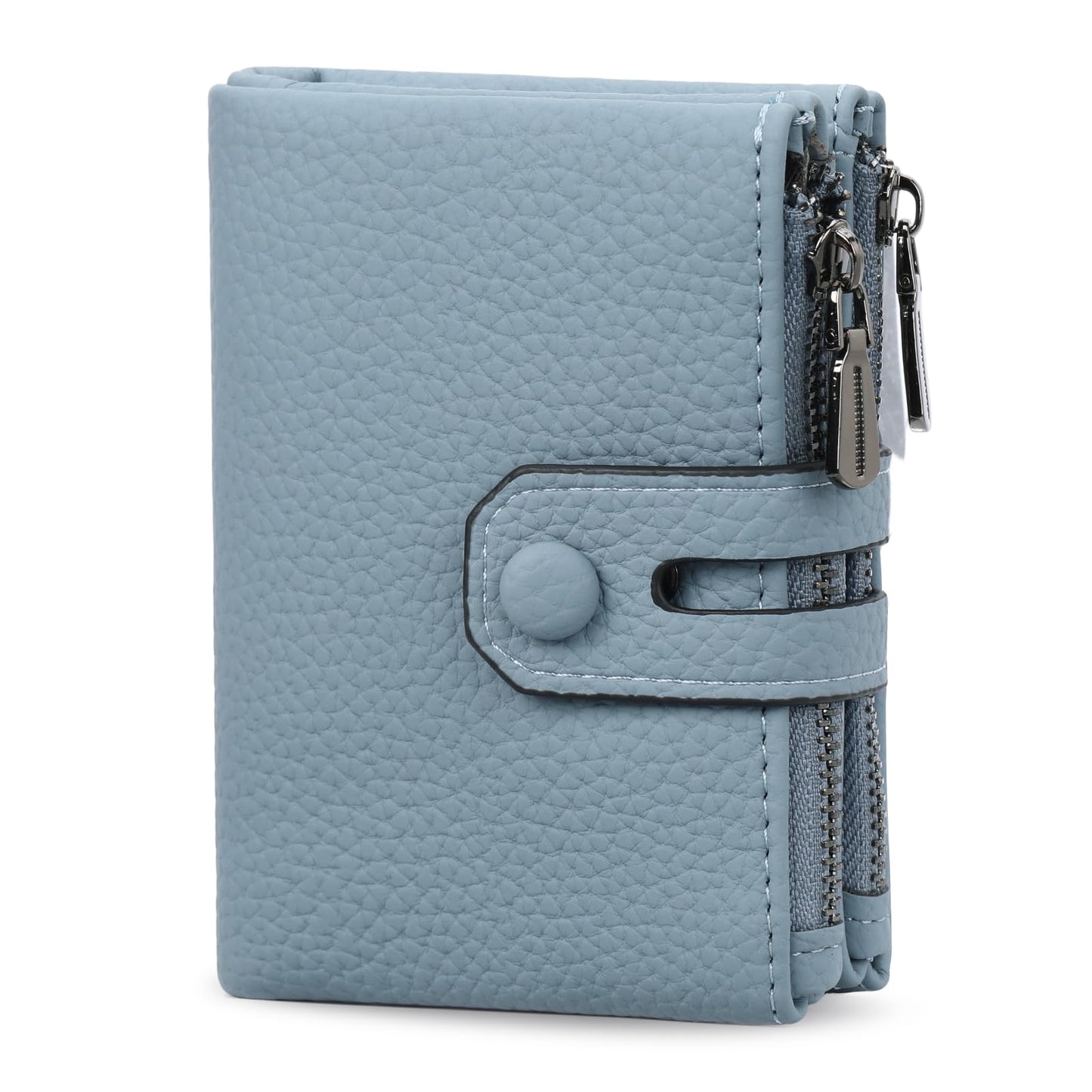 BVEOGMRO Small Wallet for Women Double Zipper Pockets Vegan Leather Wallets Bifold Ladies Card Holder
