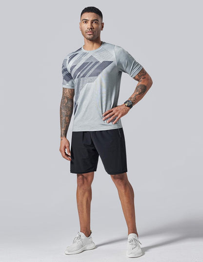 5 Pack Men’s Active Quick Dry Crew Neck T Shirts | Athletic Running Gym Workout Short Sleeve Tee Tops Bulk (Set 3, 4X-Large)