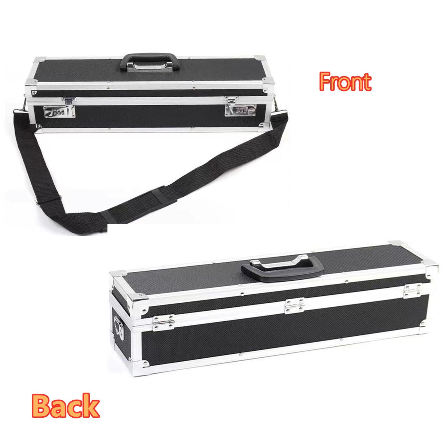 Flydoniso Chef’s Knife Case Aluminum Hard Case with Dual Combination Locks Cultery Carrier Portable Knife Organizer Block Holders Protectors With 8 Slots Can Hold Home Kitchen Knife Tools Up To 17.5”