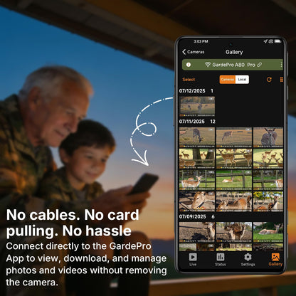 GardePro A80 WiFi Trail Camera (Non-Cellular), 4K Video & 64MP Photo, Live View, No-Glow IR Night Vision, Motion Detection