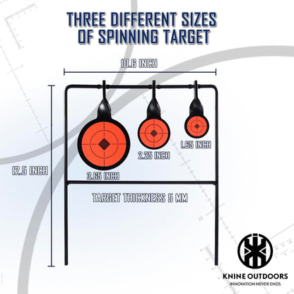 KNINE OUTDOORS Hunting Shooting Taget Airgun Spinner Target, Rated for .22 Rimfire Rifles and .22 Handguns