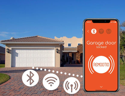Remootio 2 WiFi and Bluetooth Smart Garage Door opener with iOS and Android App, Apple Home (HomeKit), Amazon Alexa, Google Home, SmartThings, Siri Shortcuts compatible. With sensor and power adapter.