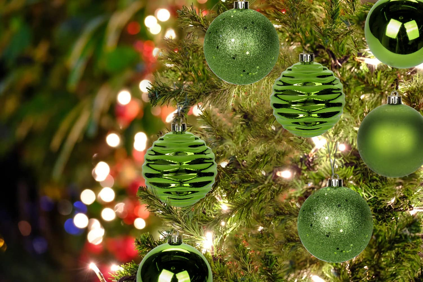 3.15" Green Christmas Ball Ornaments 12Pcs Shatterproof Christmas Tree Decorations Xmas Tree Medium Christmas Ornaments Balls with Hanging Loop for Wedding Holiday Party Wreath Home Decor